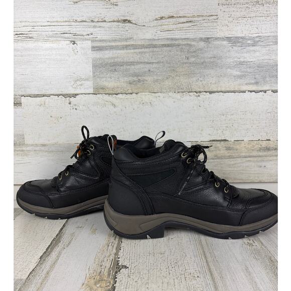 Ariat mens 9.5 terrain hiking ankle boot black leather new lace up - Picture 8 of 8